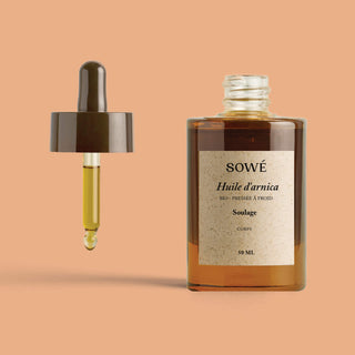 Huile d'arnica, bio, corps, soulage 