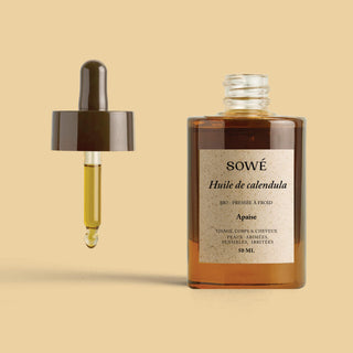 Huile de calendula, apaise, bio, visage, corps et cheveux 