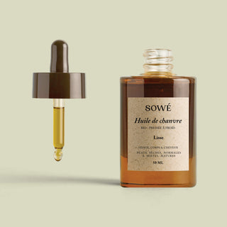 Huile de chanvre, lisse, bio, visage, corps et cheveux 
