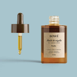 Huile de nigelle, purifie, bio, visage, corps et cheveux 